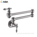 Wall Mounted Brush Nickle Pot Filler Faucet